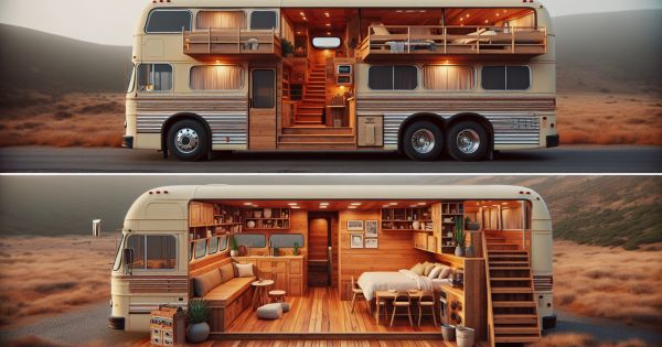 Descubre cómo esta familia transformó un autobús de dos pisos en un increíble hogar rodante