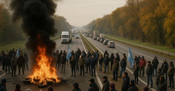 Protestas y Corte Total en la Autopista Rosario-Buenos Aires: Mañana de Tensión Otoñal en Toda la Región