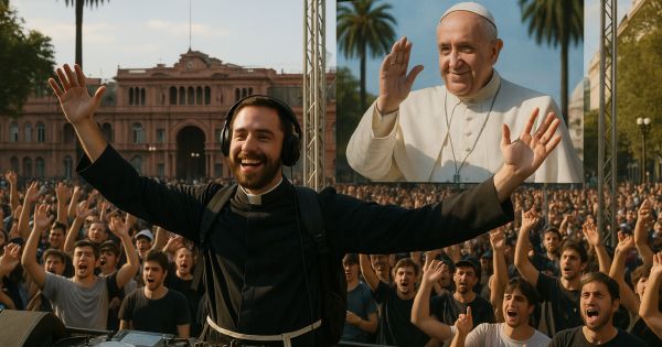 Una Plaza de Mayo vibrante celebró la fiesta electrónica del padre Guilherme en honor al papa Francisco