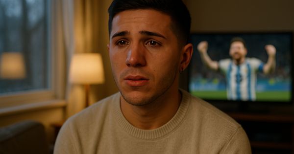 Enzo Fernández se emociona hasta las lágrimas hablando de Messi tras la victoria argentina frente a Egipto