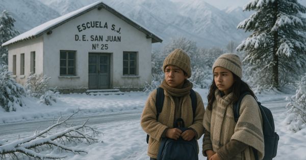 ¡Alerta de invierno! Se suspenden las clases en cuatro departamentos por fuerte temporal en San Juan